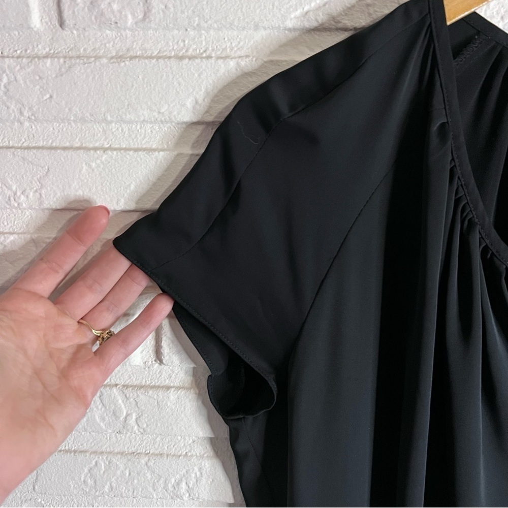 Amanda Uprichard Black Short Sleeve Ruffle Smocked Waist Dress, Size Small - Picture 6 of 8